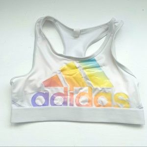 Adidas rainbow lettered sports bra - EUC